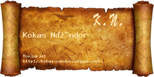 Kokas Nándor névjegykártya