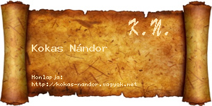 Kokas Nándor névjegykártya