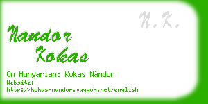 nandor kokas business card